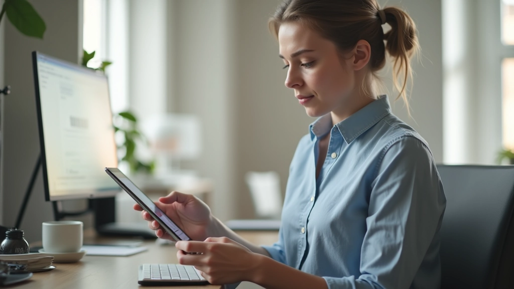 Osoba používající tablet na e-commerce webu s produkty a nákupním košem